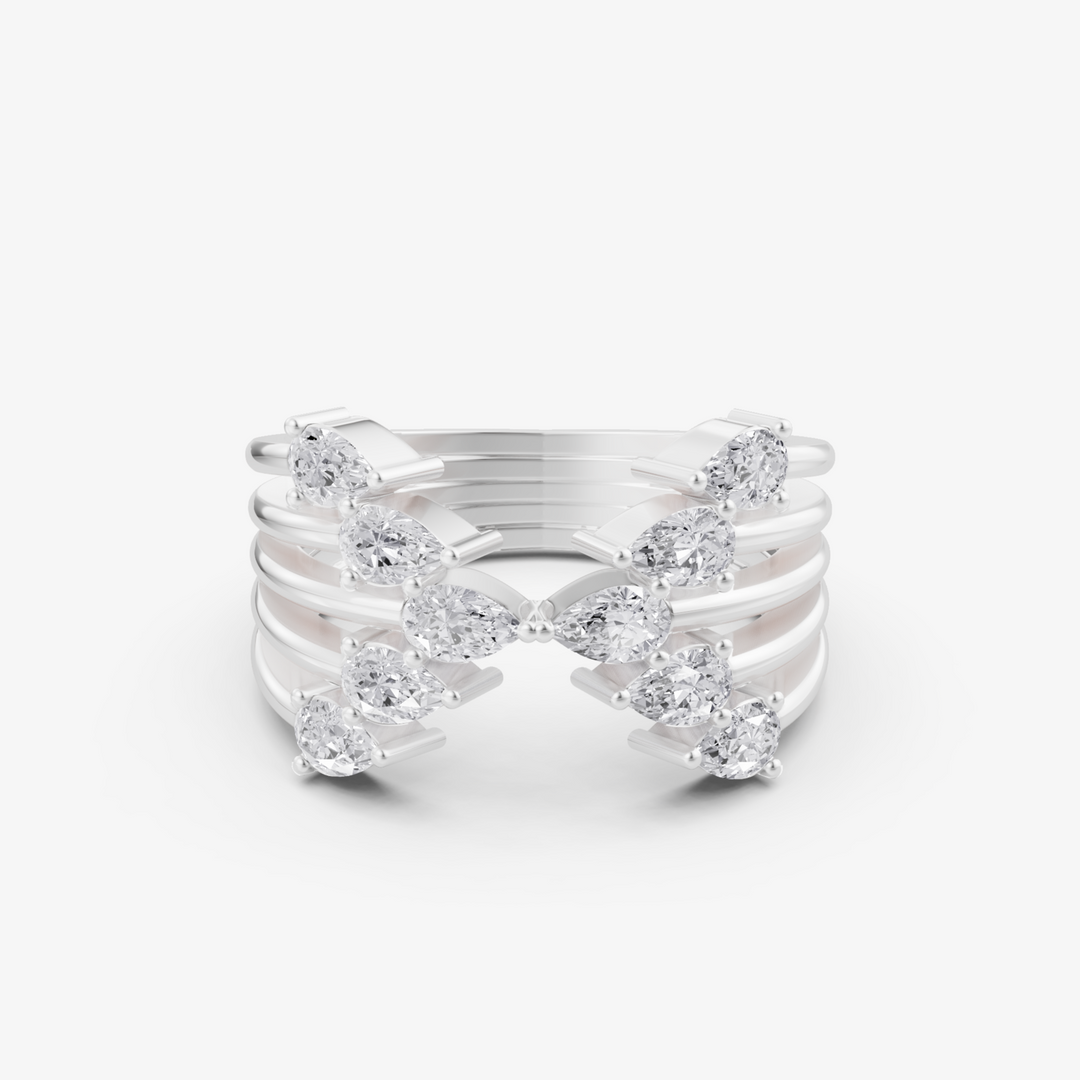 Cascading Petals Multi-Row Ring | 925 Silver Gold Plated Statement Ring