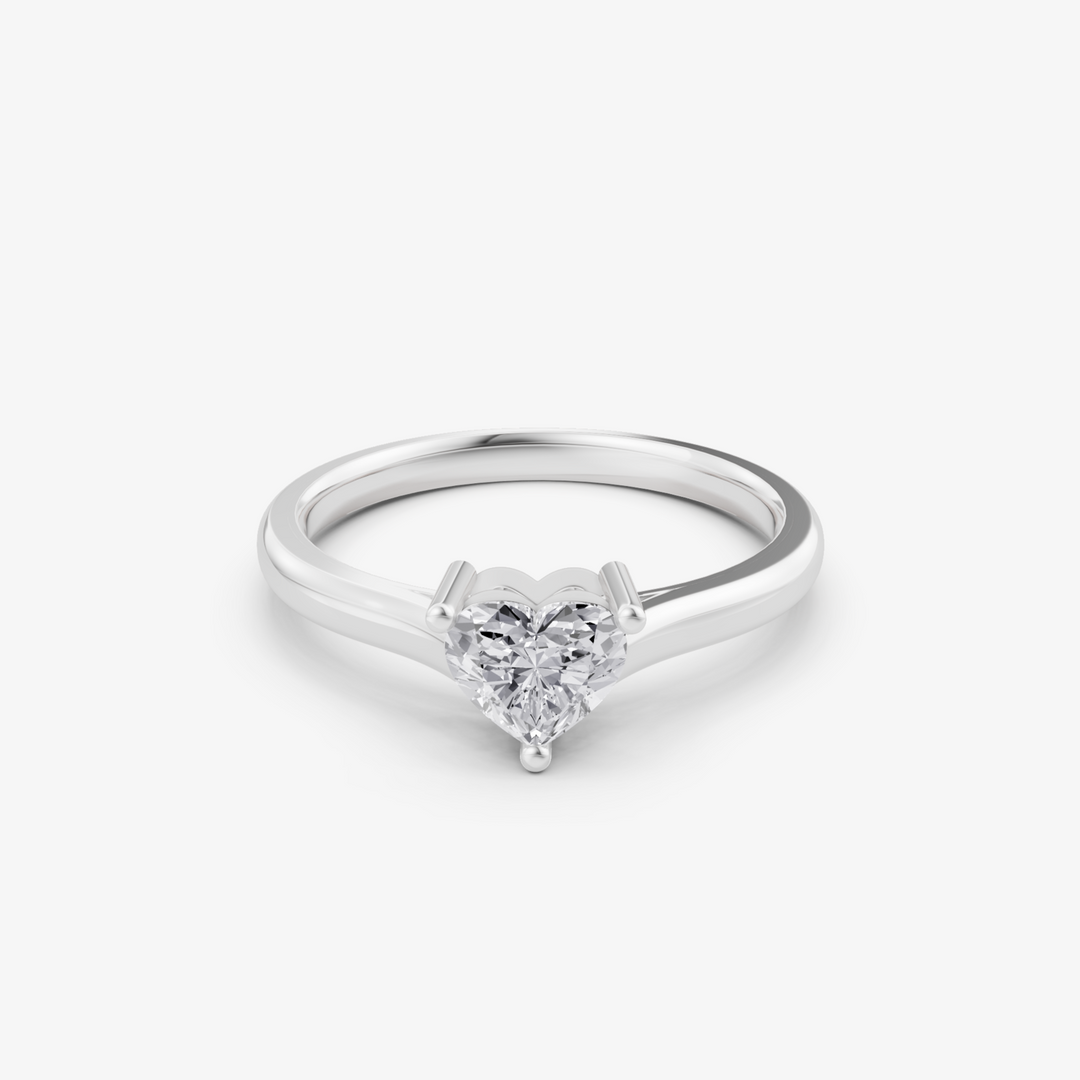 Heart Cut Solitaire Ring | 925 Silver Gold & Silver Plated Engagement Ring