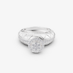Load image into Gallery viewer, Sculpted Dome Halo Ring | 925 Silver Gold Plated Statement Band
