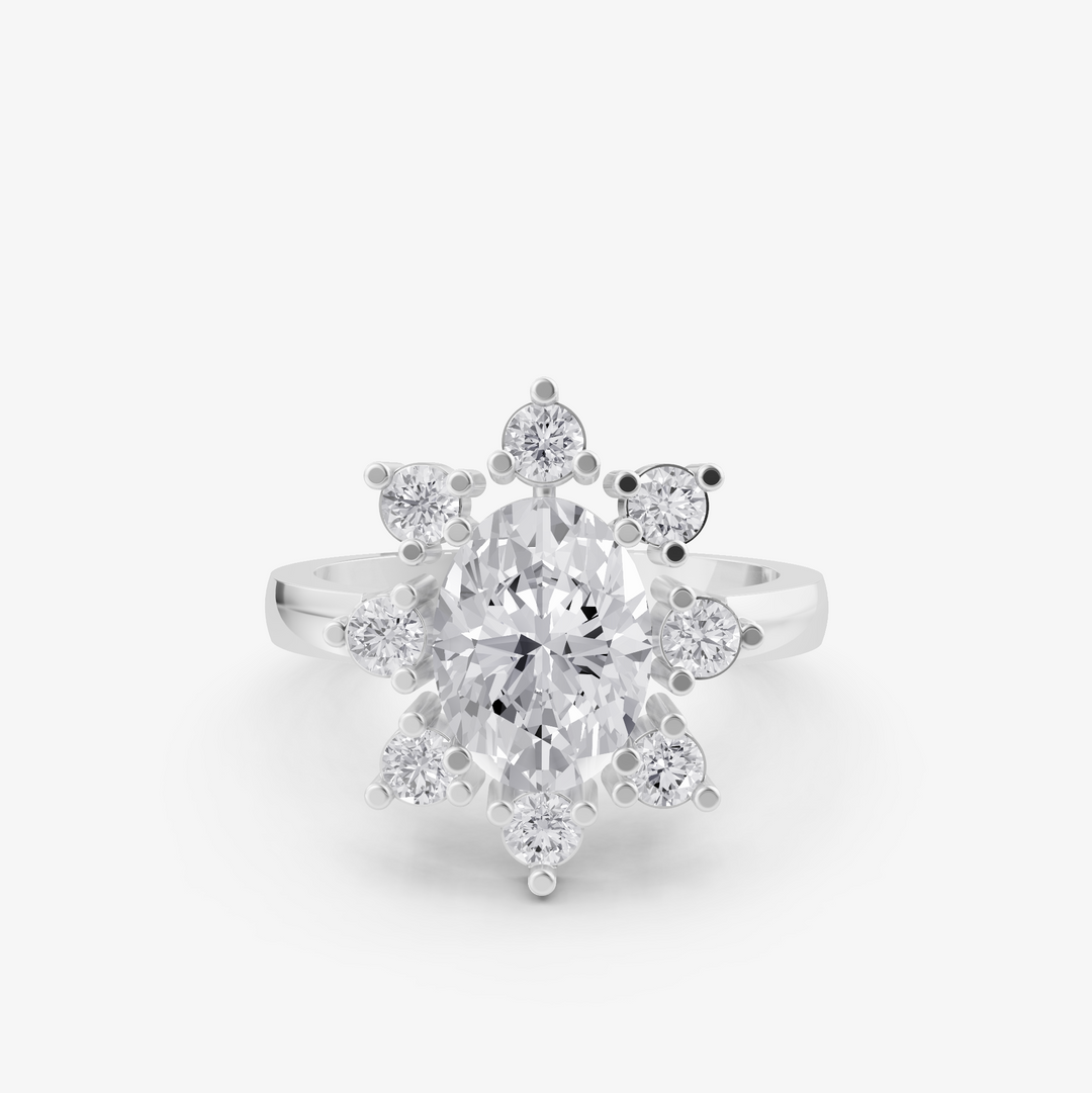 Celestial Burst Halo Ring | 925 Silver Gold & Silver Plated Ring