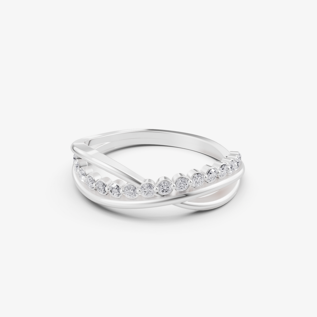 Criss-Cross Bezel Ring | 925 Silver Gold & Silver Plated Ring