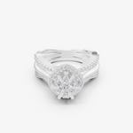 Load image into Gallery viewer, Floral Halo Split Shank Ring | 925 Silver Gold &amp; silver Cluster Ring

